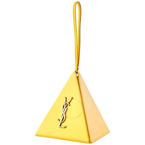 Saint Laurent Yellow Pyramid Box Bag in Smooth Leather